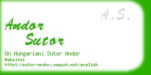 andor sutor business card